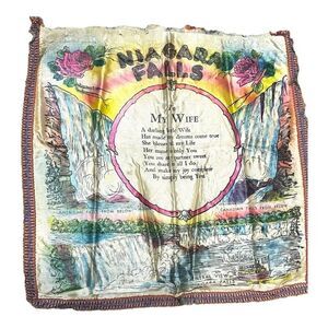 Niagara Falls "To My Wife" Vintage Tapestry Pillow Case Cover Love Poem READ